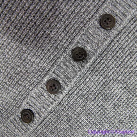 NEW Madewell Plus Asherton Waffle Henley Sweater in gray, 3X - Picture 8 of 16
